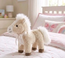 New Snug Beige Horse Pony Plush Toy Stuffed Animal Super Soft Stands Up 12"