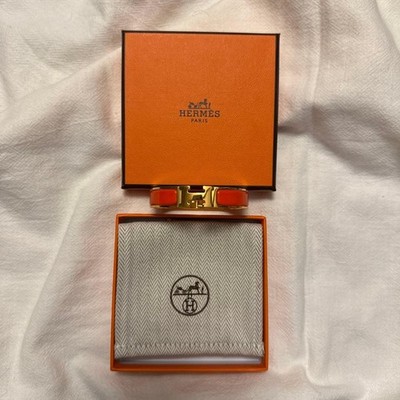 HERMES Clic H Bracelet Orange Gold