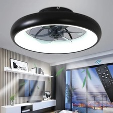 LED Ceiling Fan Light Dimmable Livingroom Bedroom Chandelier Lamp With Remote