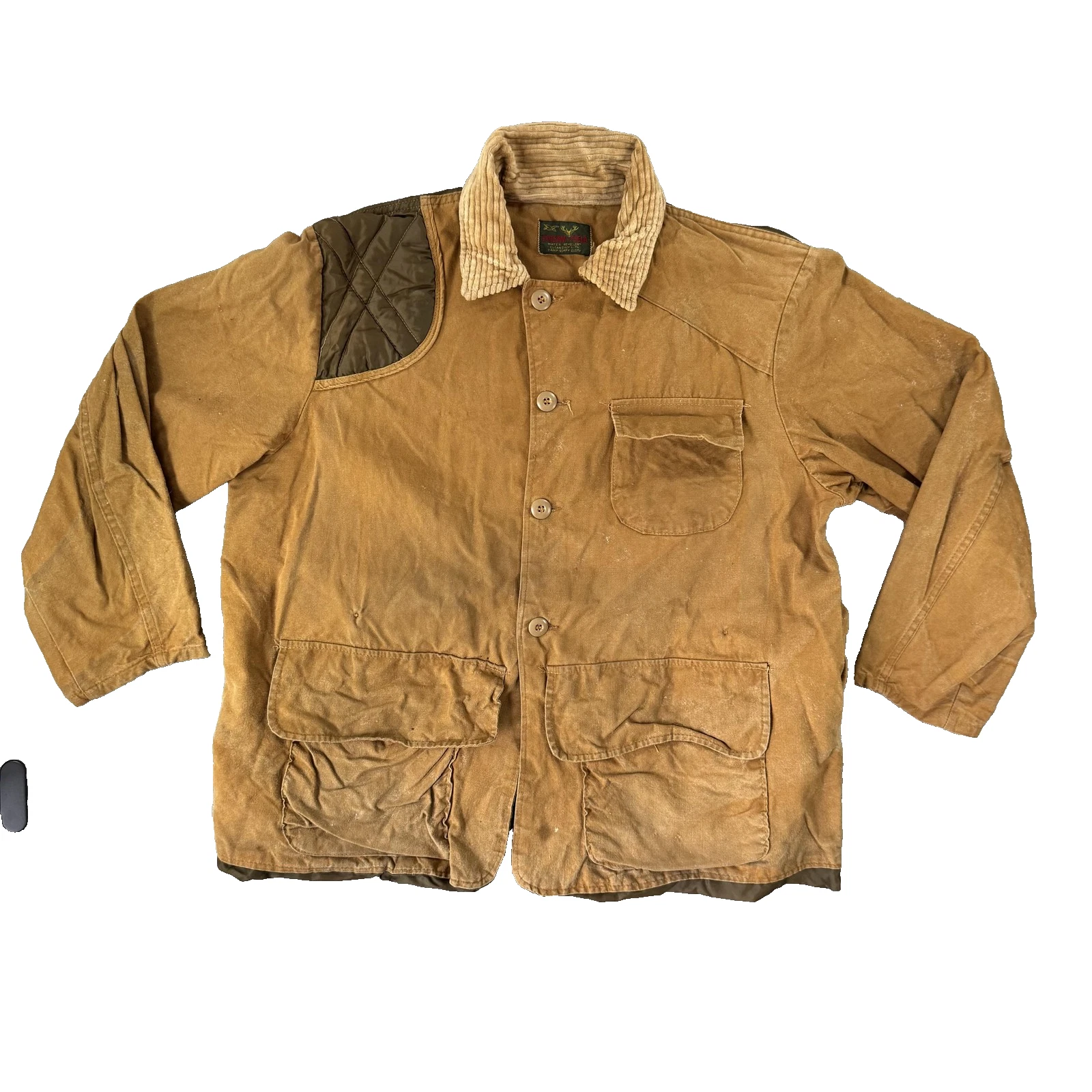 Vintage 70s Stream-N-Field Jacket Mens Large Brown Canvas Hunting Field Outdoor