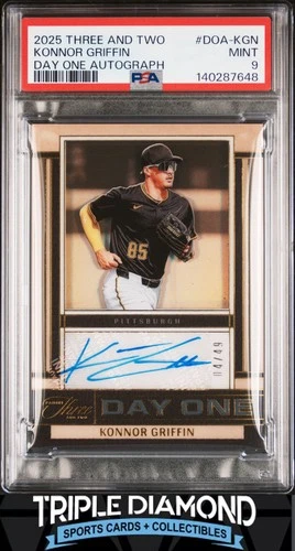 2025 Panini Three & Two Konnor Griffin Day One Auto #04/49 PSA 9 Mint BNB72
