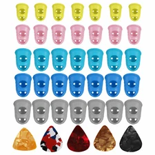 40pcs Guitar Thumb & Finger Picks Set Guitar Plectrums Fingertip Protector Cover