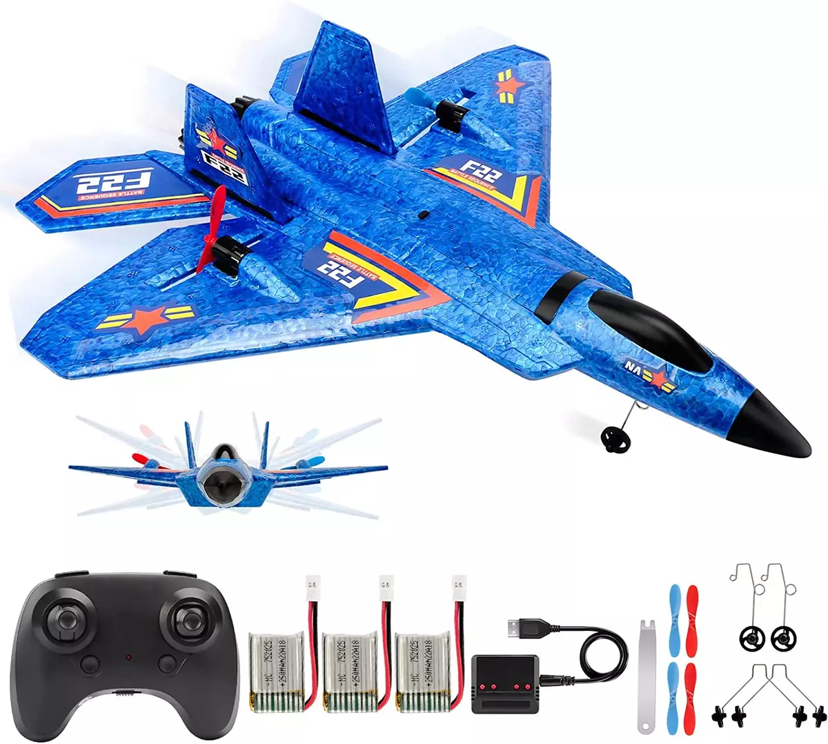 Remote Control Plane RTF F 22 Raptor 2.4Ghz 6 Axis Gyro RC