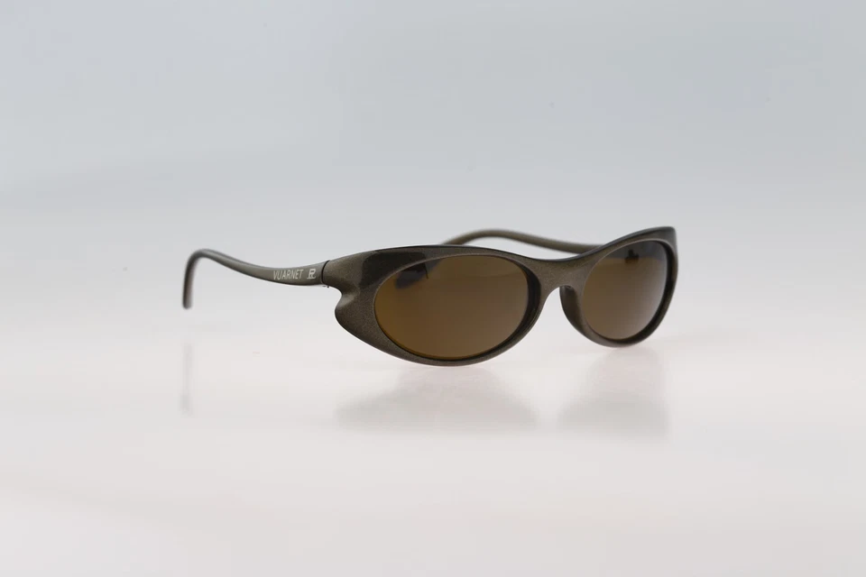 Gafas de sol Vuarnet Pouillox 040, vintage años 90 envolventes verdes ovaladas para hombre y mujer nuevas en stock Foto 3 de 4