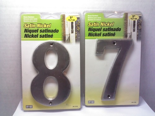 HY-KO Products Company Modern 5" House Address Numbers SATIN NICKLE - Picture 5 of 5
