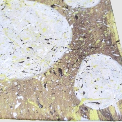 Original Abstract Painting 8 x 10 in on Canvas Colors White Brown Yellow & More - Picture 2 of 8
