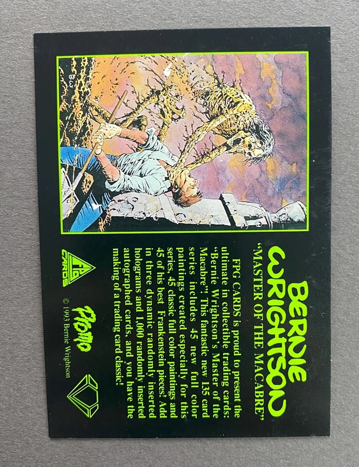FRANKENSTEIN 1993 FPG BERNIE WRIGHTSON MASTER OF THE MACABRE HOLOGRAM PROMO CARD - Image 3 of 4
