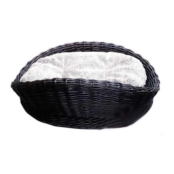 Handmade Oval Padded Wicker/willow dog& cat basket, sofa basket,Dark   — 第 4/4 张图片