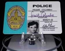 "COLUMBO" Peter Falk 60's Tv Show ID Card Prop Replica