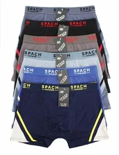 SPACH 4Pack Men 100% Premium Soft Comfort Cotton Underwear Fashion Boxer Brief  