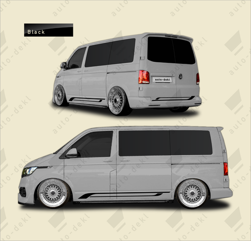 Fits VW T5 T6 Transporter SWB - Full Van Decal Stripe Kit with Both Sides + Rear - Picture 3 of 18