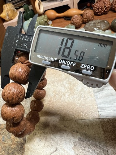 18.5×20×16.5mm Chinese Small Walnut Bracelet Collection纯野生小秋子门头沟磨盘手串 - Picture 10 of 11