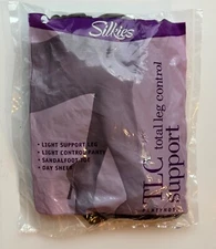 Silkies TLC Support Panty Hose Light Support Leg Sandalfoot Toe Day Sheer X-Tall