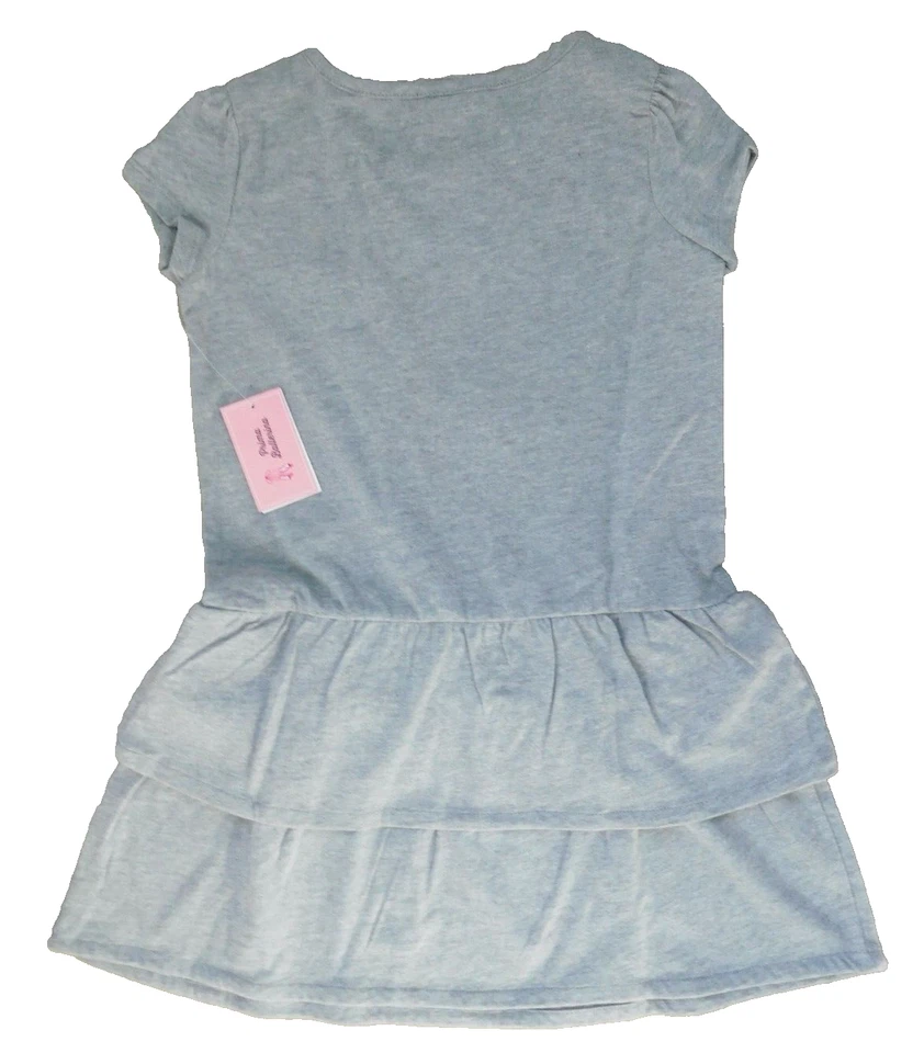 Vestido Gymboree Niñas 6 Gris Volantes En Niveles Algodón Vestido PRIMA BAILARINA NUEVO CON ETIQUETAS Foto 3 de 3