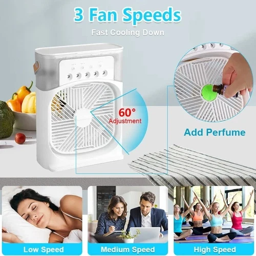 Portable Air Cooler Fan Household Mini Air Conditioner Humidifier Hydrocooling - Picture 18 of 25