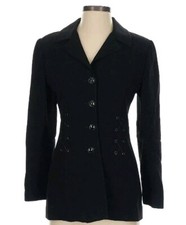 Griffith Gray For St John Women  s Size 6 Blazer Black Buttons Italian Flawless