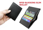 MENS RFID PROOF LEATHER ULTRA SLIM CREDIT CARD HOLDER NOTE CASE WALLET BLACK 122