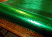 VTG 1950 CHRISTMAS STORE WRAPPING PAPER GIFT WRAP TEXTURED GREEN FOIL SHEET