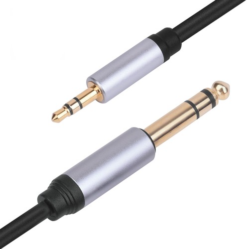 6.35mm Stereo Male 1/4" Jack to 3.5mm Male Headphone Plug TRS Audio Cable Lead - Picture 2 of 3