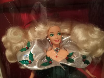 sachin and babi light blue dress RARE Holiday Barbie 1997 Green Eyes Happy Holidays Special Edition NIB