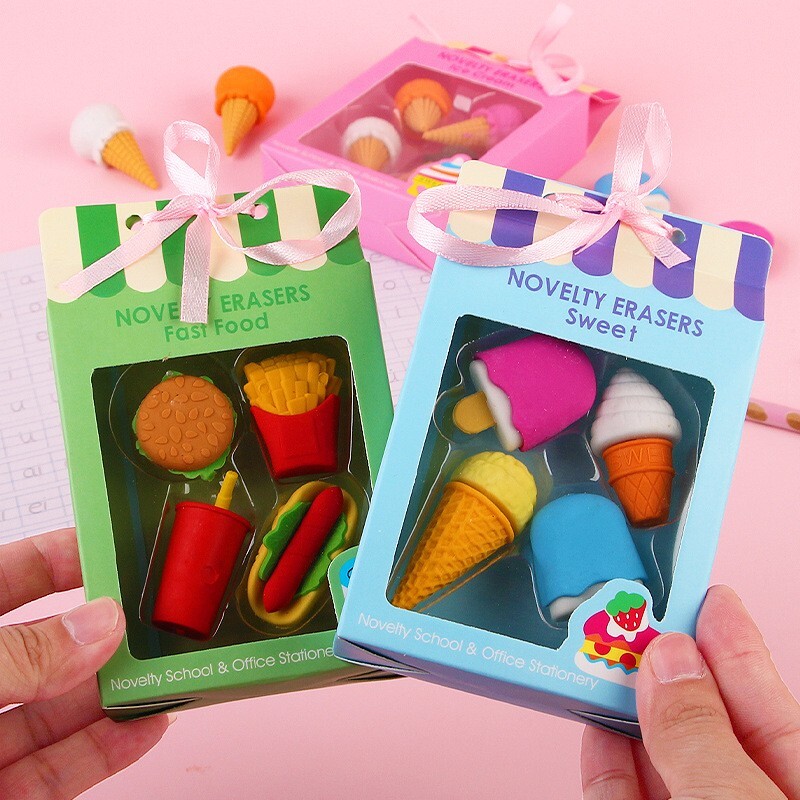 Cute Erasers set Erasers for Kids, 4pc eBay
