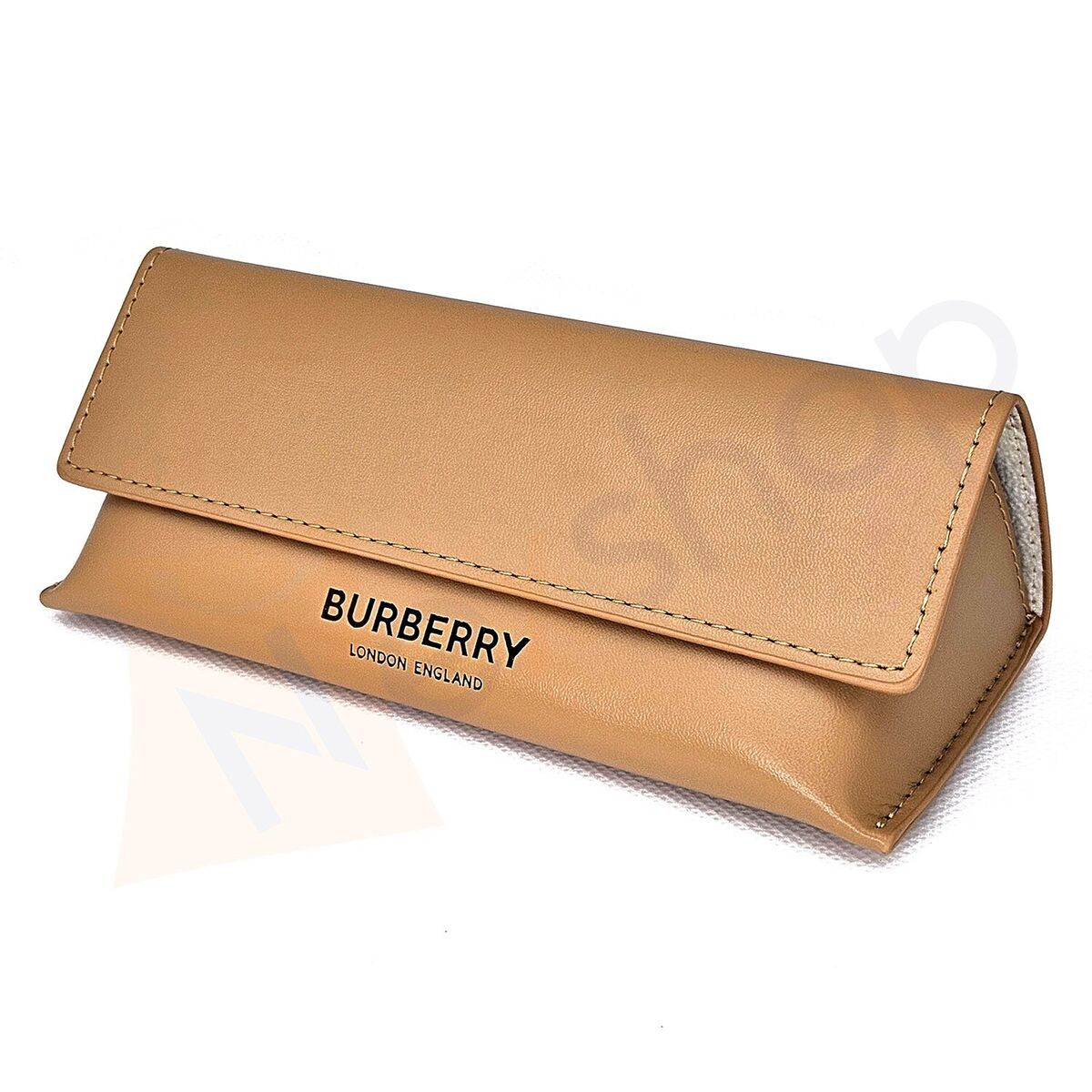 Camel Brown Leather Case w/ Cloth & GiftBox for Burberry Camel Brown Leather Case w/ Cloth & GiftBox for Burberry
