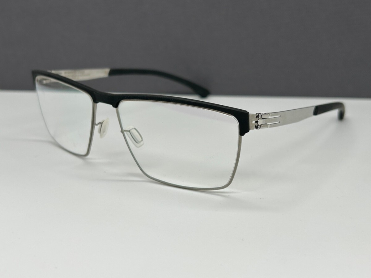Ic! Berlin Eyeglasses Frames woman men Black Silver Angular