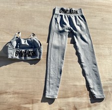 Gym Shark Gray Gym Set Size Small Set Leggings and Sports Bra Fitness Workout