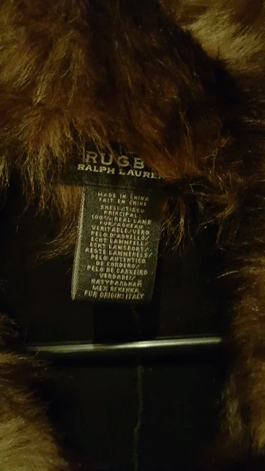 Auténtica chaqueta de piel de cordero Ralph Lauren para mujer S Foto 3 de 3