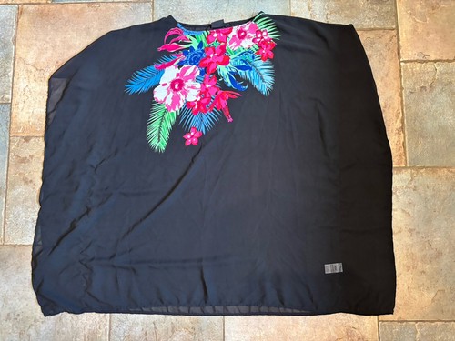 Be You Bikini Cover Up Beach Kaftan Swimwear Floral print black plus size 20/22 - Picture 4 of 5
