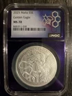 2025 Malta S5E Golden Eagle MS 70 .9999 Silver - Trader Bea Purple Core