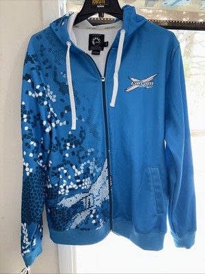 Can-Am Team Men s Size M Hoodie Blue Long Sleeve Logo Pockets Tie At Neck