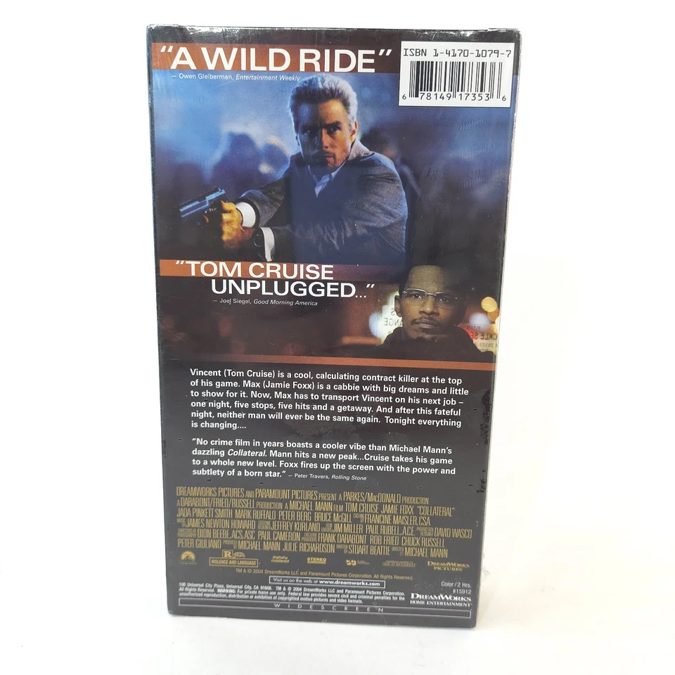 Collateral (VHS, 2004, Widescreen) Sealed New Watermarks Tom Cruise Jamie Fox - Image 2 of 4