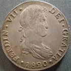 Spanish Colonial Guatemala - Charles VII, Silver 8 Reales, 1820NG M, toned