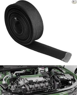 Heat Shield Sleeve Fuel Line Heat Shield Auto  Color: BlackSize: 3/4 I.D.X10FT