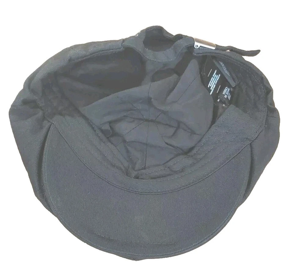 Harley Davidson Paperboy Hiedra Sombrero Newsboy Gorra Plana Cabbie Motociclista Negro Bordado Foto 4 de 4