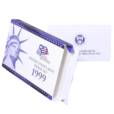 Empty Packaging Replacement Clad Proof Set Box & COA No Coins 1999