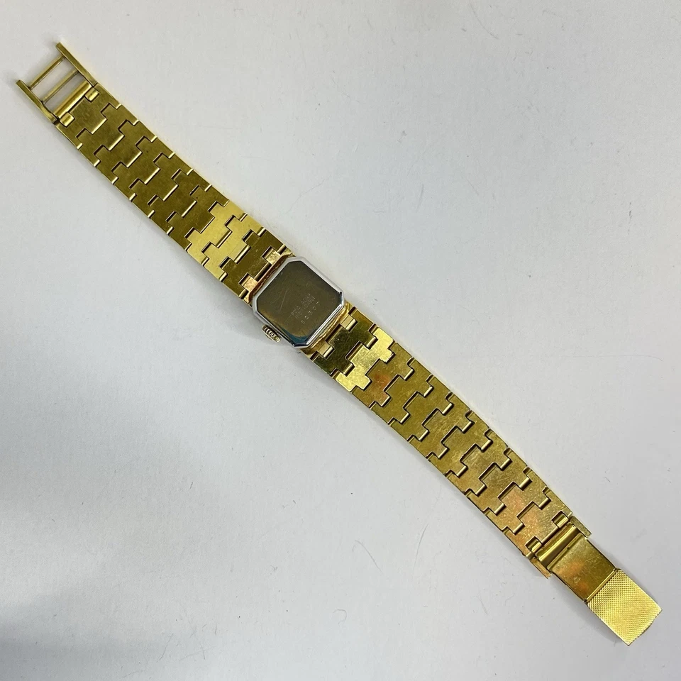 Reloj suizo Bucherer vintage para dama chapado en oro cuerda manual pulsera rectangular Foto 4 de 4