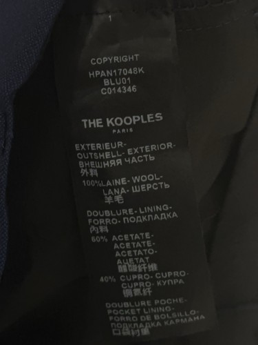 The Kooples Dress Pants Mens 33 x 30 Blue Wool Slim Fit Plain Designer - Picture 8 of 10