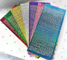 Peel Off Stickers - DIAMOND ALPHABET Holograph letters Christmas - 7 col options