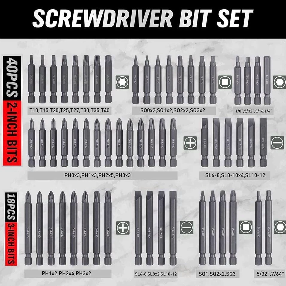 Ultimate 232-Piece Bit Set: Chrome Vanadium Steel with Organized Case - Image 4 of 4