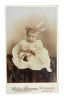 Photography CDV Photo Small Child With Federmütze Picture Antique Fashion 1900