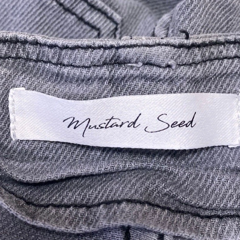 Mustard Seed Women's Gray High Waisted Button Fly Tie Waist Denim Jeans Size S - Image 4 of 4