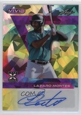 2024 Leaf Vivid Auto Yellow Crystals /10 Lazaro Montes #BA-LM1 Auto 13u1