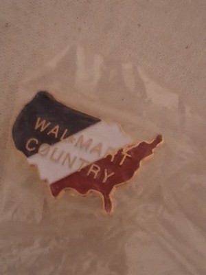 Wal-Mart Country Pin United States Red White & Blue Gold Tone
