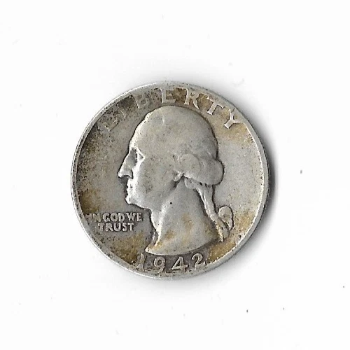 1942  Washington Quarter 25C Silver  Circulated  Business Strike
