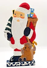 Wooden Santa with Sack + Presents Figure 12" in Christmas Decor Tree Bear