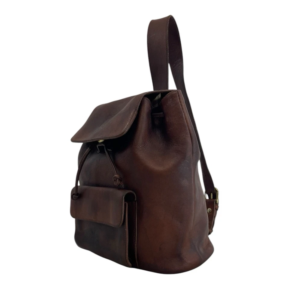 Vintage 90s ETIENNE AIGNER Leather Sling Bag Backpack Crossbody Handbag BROWN - Image 4 of 4