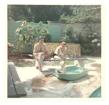 70s American Family Boy In Mini Pool Photo Snapshot California