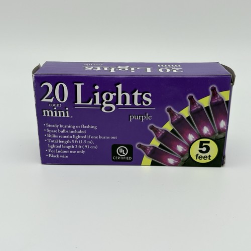 20 Halloween Mini Lights Purple UL Certified 5 Feet of lights - Picture 3 of 3